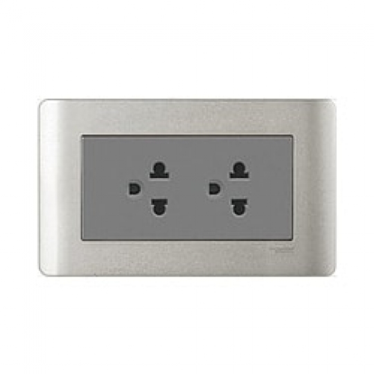 Bộ Ổ Cắm Đôi 3 Chấu Zencelo E84426UEST2RSA-G19